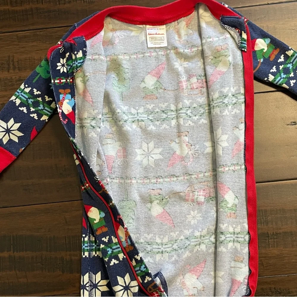 Hanna Andersson Gnome Print Holiday Sleeper Pajamas